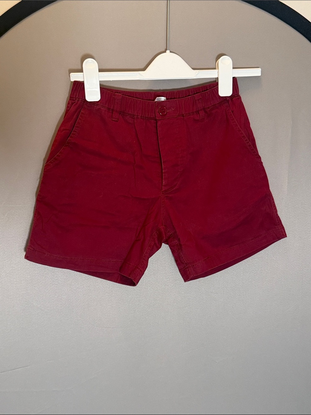Classic Flat-Front Men's Shorts in Burgundy